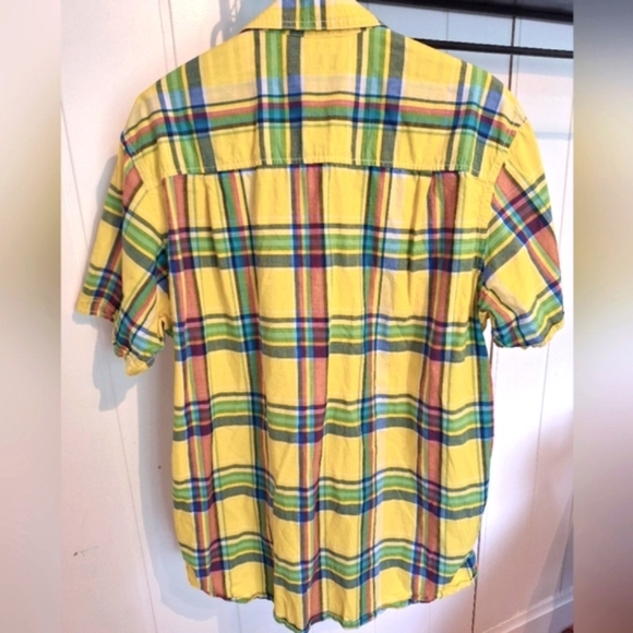 Club Room Yellow Plaid Casual Shirt Size L Bold Colors Very Good Condition - Picture 2 of 3